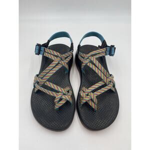 Chaco Fiesta Rainbow Strappy Sandals Chacos Size 7 Hiking ZX2 Toe Loop Outdoor